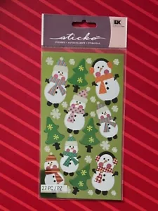 FOIL SNOWMEN CHRISTMAS STICKERS- STICKO - FREE SHIPPING - Picture 1 of 3