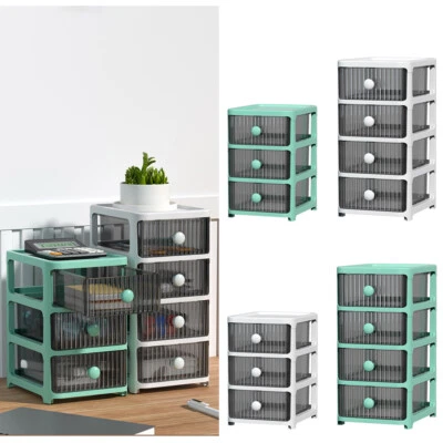 HomeOffice 2 3 4 Drawer Mini Storage Unit Draw Tower Standing Jewellery Boxes UK - Image 1 of 4