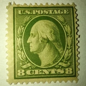 SCOTT 337 1908 8 CENT WASHINGTON REGULAR ISSUE MH OG F-VF CAT $31! - Picture 1 of 2