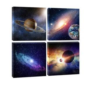 Canvas Prints Painting Picture Wall Art Home Office Decor Outer Space Blue - Picture 1 of 9