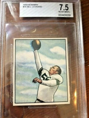 1950 Bowman Football Card #76 Bill Leonard BVG 7.5 - Image 1 of 4