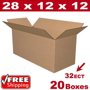 20 - 28x12x12 Cardboard Boxes Mailing Packing Shipping Box Corrugated Carton - Picture 1 of 1
