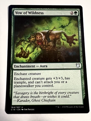 MTG Magic The Gathering Commander 2018 Vow of Wildness Uncommon LP - Image 1 of 2