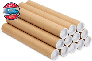 12 Pack Long Cardboard Poster Tubes for Shipping Blueprints, Art - Picture 1 of 12
