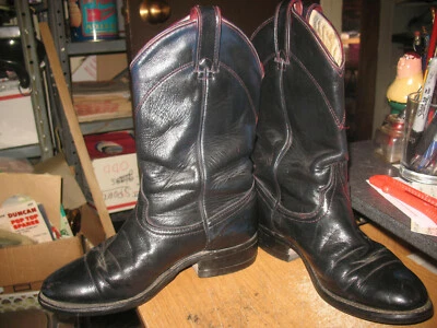 Botas de Vaquero Wrangler Cuero Negro Roper Para Hombre Talla 6.5 M Estilo 4917 EE. UU. Foto 1 de 4