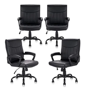 Clatina 4er-Pack Rücken Leder Büro Chefsessel Lendenwirbelstütze gepolsterte Armlehne - Bild 1 von 6