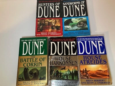 Dune Prequel Book Lot Brian Herbert Kevin J. Anderson Tor Sci-Fi Series 5 PB Foto 1 de 2