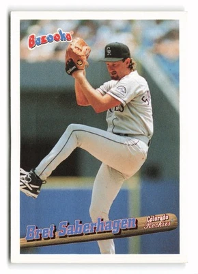 1996 Bazooka Bret Saberhagen #114 Colorado Rockies - Image 1 of 2