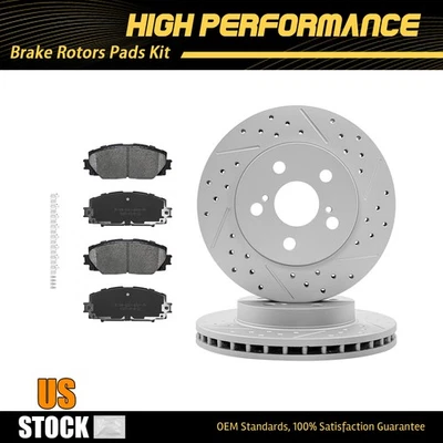 Rotores de freno de disco delanteros de 255 mm + pastillas de cerámica para Toyota Prius Prime AWD-e Corolla Foto 1 de 4