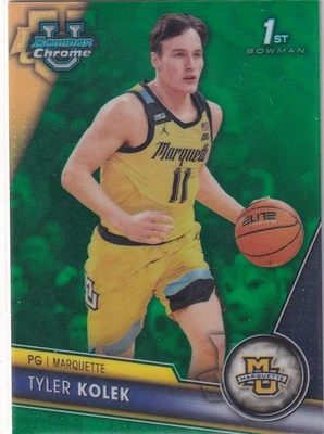 2023-24 Bowman University Chrome #50 Tyler Kolek Green Refractor #/99 - Image 1 of 2