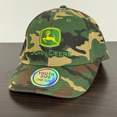 YOUTH John Deere Camo Snapback Hat Adjustable Baseball Cap NEW with Tags! - Image 1 of 4