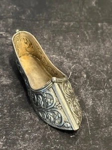 VTG 800 Marked Silver Arabic Babouche Shoe Slipper w/ Filigree French Algeria - Picture 1 of 20