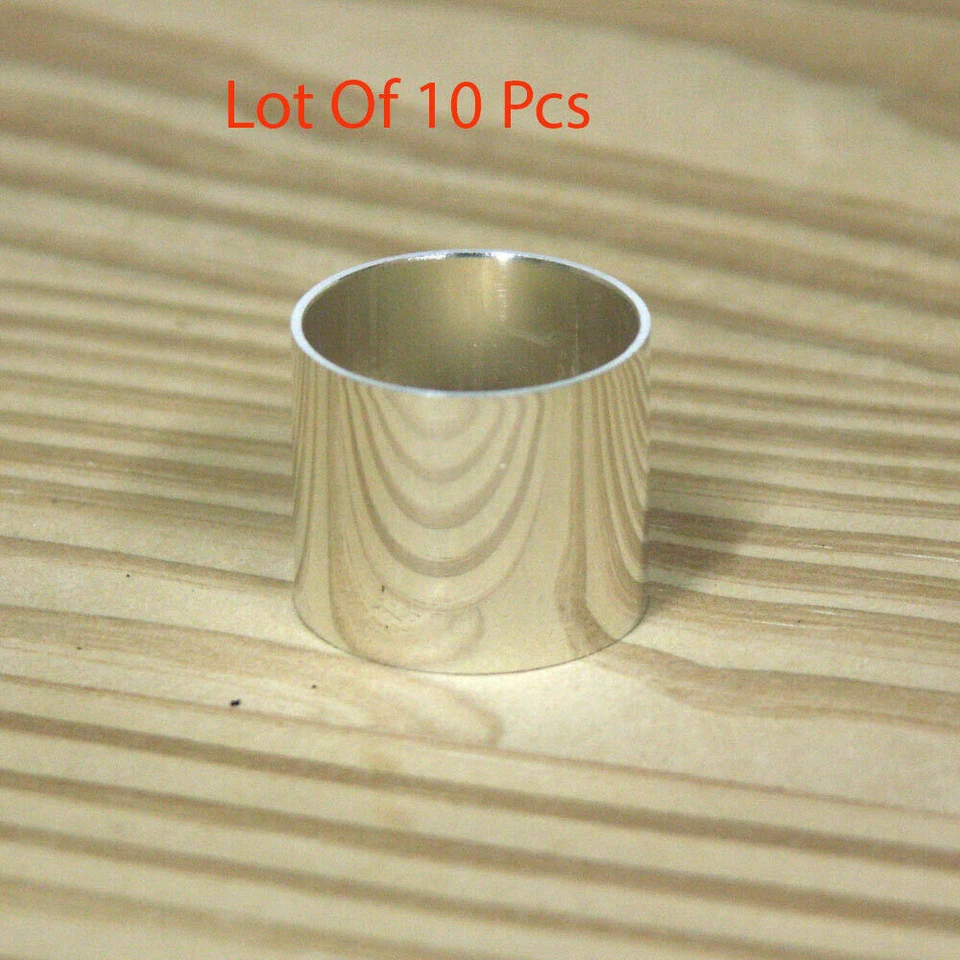 Vintage Brass Collars For cane Walking Stick Silver Plated Collars Lot of 10 Pcs - Image 1 of 3