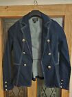Lipsy Denim Jacket Size Uk 6 Dark Blue With Siver Buttons