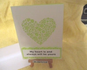 MY HEART WILL IS/ ALWAYS BE YOURS HANDMADE GREETING CARD #1950~ LOVE/SOULMATE - Picture 1 of 4