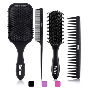 4Pcs Paddle Hair Brush, Detangling Brush and Hair Comb Set for Men and Women, Gr - Picture 1 of 12