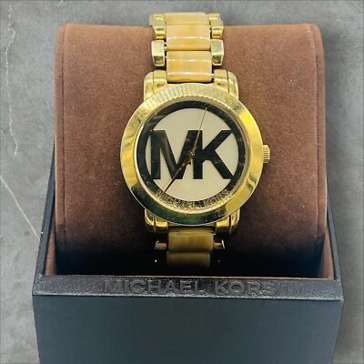 Michael Kors Runway Rose Gold Tone + MK LOGO Ladies Watch MK3207 in Box New Batt - Image 1 of 4