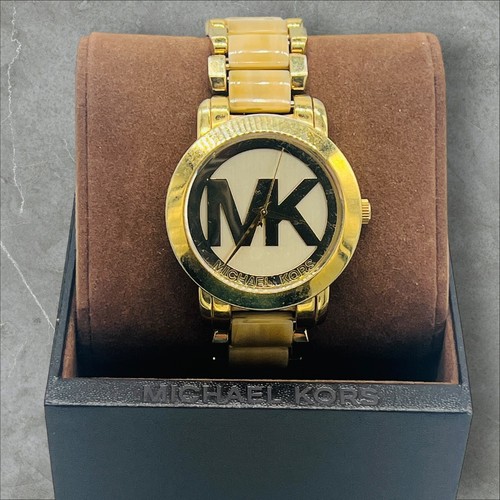 Orologio donna Michael Kors Runway tono oro rosa + logo MK MK MK3207 in scatola nuovo Batt
