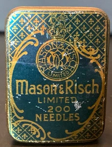 Vintage Mason & Risch Limited Werbung Grammophon Nadel Dose Deutschland - Bild 1 von 7