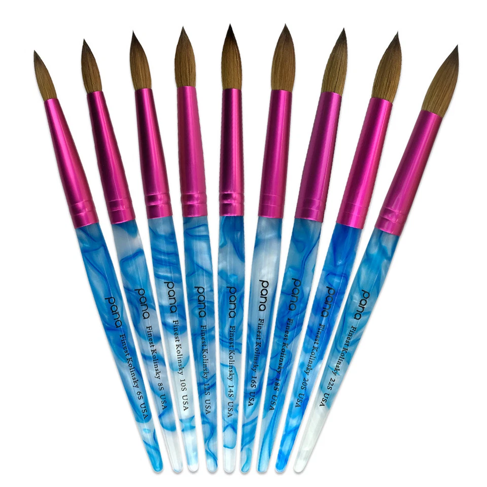 USA #1 Famous PANA Top Quality Kolinsky Acrylic Round Nail Brush Size 6 to 22 - Image 1 of 1