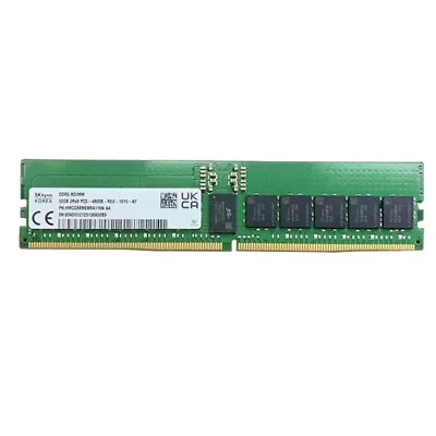 Hynix 32GB DDR5 4800MHz PC5-38400 2RX8 ECC Registered RDIMM Memory HMCG88MEBRA - Image 1 of 4