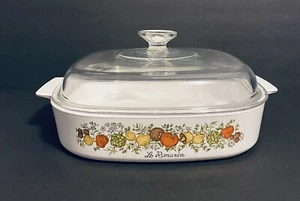 Vintage 1979 Corning Ware Rare Stamp Le Romarin A-10-B Skillet, Pyrex A-12-C Lid - Picture 1 of 12