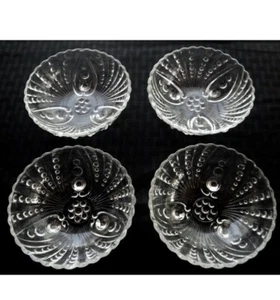 Anchor Hocking Glass 4 Clear Burple 4 1/2" Berry Dessert Bowls - Picture 1 of 6
