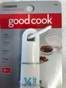 Measuring Cup 4 Pieces #19860 Good Cook White Plastic - Picture 1 of 5
