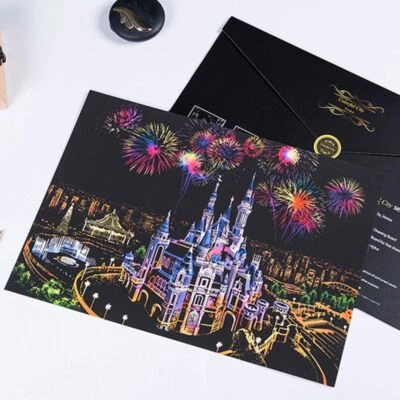 Castles Flame Scratch Art Paint Scratchboard Crafts Set  for Kids and Adult - image 1 of 4