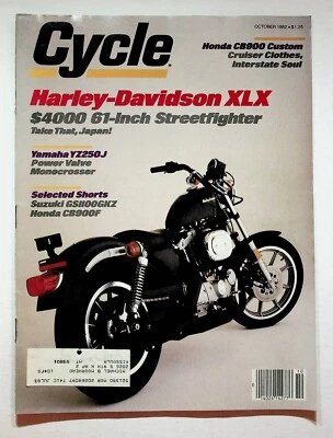 1982 October Cycle Motorcycle Magazine Harley-Davidson XLX Yamaha YZ250J Suzuki - Image 1 of 4