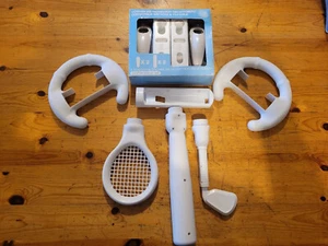 Wii Protection 2 Nunchuck + 2 Wiimote + 2 Volant et Manche Golf Tennis Baseball - Picture 1 of 14