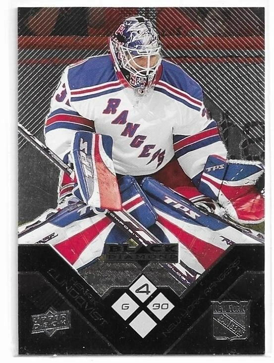 HENRIK LUNDQVIST 2008-09 UD Black Diamond Hockey card #180 New York Rangers NM - Image 1 of 1