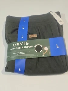 New Mens Orvis Soft Fleece Lined Jogger Sweat Pants Size L Large Green - Picture 1 of 2