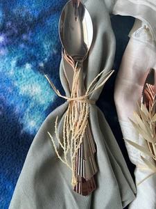 Lot of Rose Gold Cutlery and Pink & Grey Napkins for Wedding, Party, etc. Unused - Picture 1 of 10