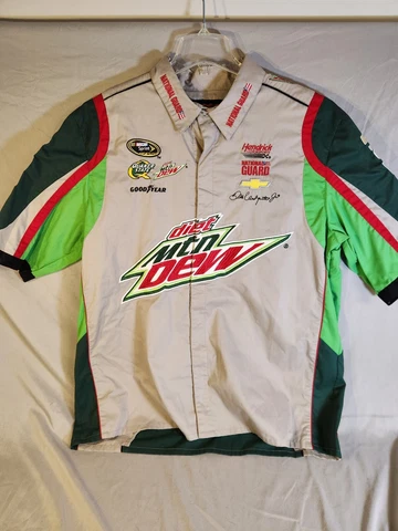 Dale Earnhardt Jr. JR Nation Embroidered Diet Mountain Dew Pit Crew Shirt XL Cover