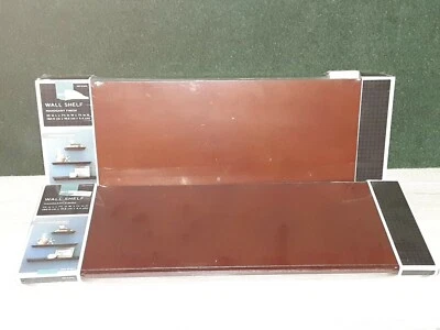 Mahogany Finish Hanging Shelves - Image 1 of 2