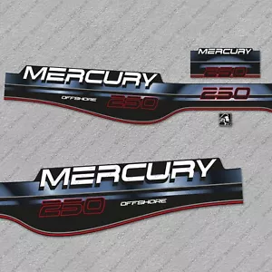 Mercury 250 PS Offshore 1994-1998 Außenborder Aufkleber Sticker Set - Bild 1 von 2