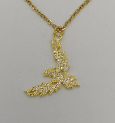 collana catenina da donna ciondolo oro giallo pendente regolabile made in Italy - Immagine 1 di 4