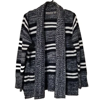 Cárdigan Abierto Jason Maxwell Mujer Azul Marino Blanco Suéter Grande Invierno Otoño Foto 1 de 3