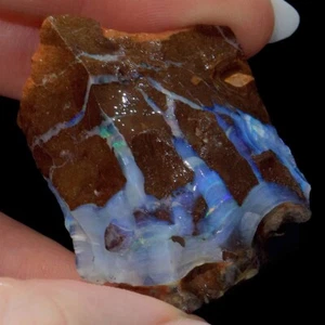 200ct Boulder Opal Specimen, Natural Solid Australian Boulder Opal Rough - Picture 1 of 6