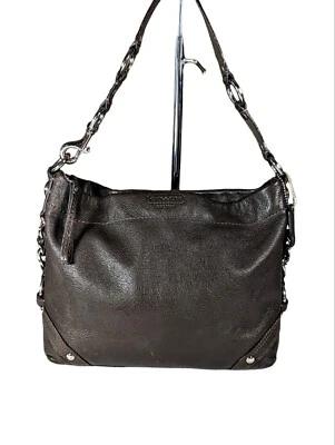 Vintage Coach Carly Brown Leather Shoulder Bag Purple Satin Lining F15251 - Image 1 of 4