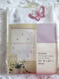 S Lichtenberg & Co Colorful Butterfly 60 x 24-inch Pair of Tier Curtains *New* - Picture 1 of 6