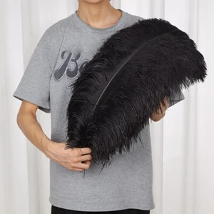 Wholesale 10/50/100pcs Black Ostrich Feathers 6"-28"/15-70cm For Wedding Party - Picture 1 of 1