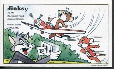 1 x QSL CB Radio Poma Card 83/1717 Jinsky - Walsall Staffs ≠ R734 - Image 1 of 2