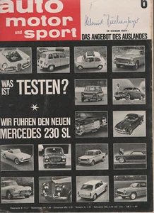 auto motor sport Heft 6 März 1963 Mercedes 230SL Abarth 2000 Fiat Europa - Bild 1 von 2