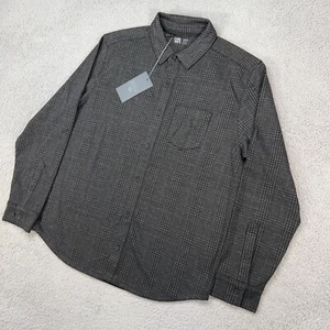 VRST Hemd Herren Large grau schwarz kariert Knopfleiste Winter weich NEU - Bild 1 von 10
