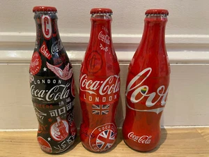 Coca-Cola 2022 London Set of 3 Glass Shrink Wrapped Bottles 330ml UK Bottles - Picture 1 of 4