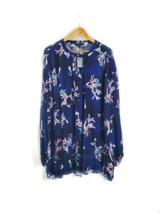 Lane Bryant blau Blumen Trapez Kleid Größe 22/24 Neu mit Etikett - Bild 1 von 7