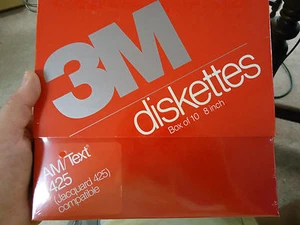 10 Pack 3M Scotch 8" inch AM/TEXT 425 Jacquard Compatible Diskettes NIP NEW NOS - Picture 1 of 3