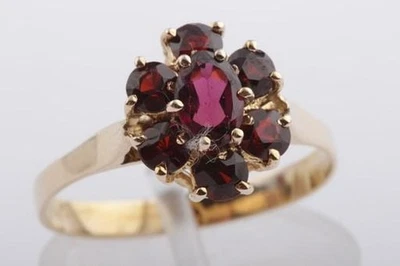 Ring Granat 333 er Gelbgold Damenringe Gr56 # - Bild 1 von 4